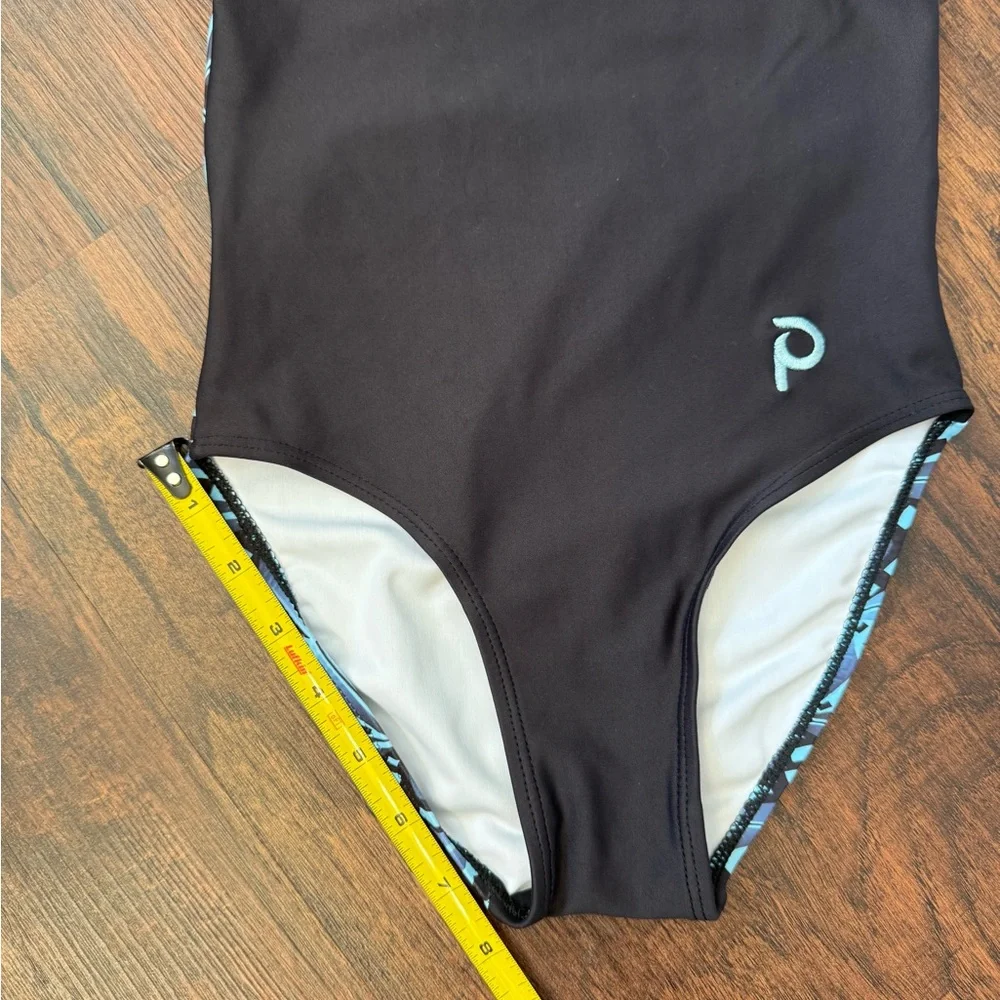 Plum Practicewear Leotard Geometric Black And Blue Size Child M Gymnastics - Picture 8 of 9